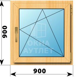 Поворотно-откидное окно из сосны 900×900 ОА-43138