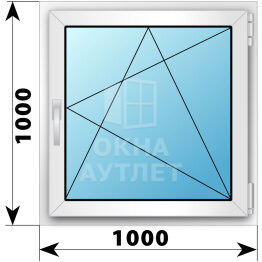 Поворотно-откидное пластиковое окно 1000×1000 ОА-39523