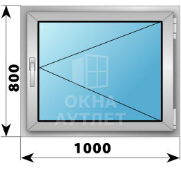 Поворотное алюминиевое окно 1000×800 ОА-54142
