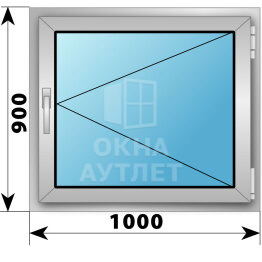 Поворотное алюминиевое окно 1000×900 ОА-54190