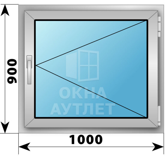 Поворотное алюминиевое окно 1000×900 ОА-54190