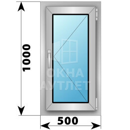 Поворотное алюминиевое окно 500×1000 ОА-53989