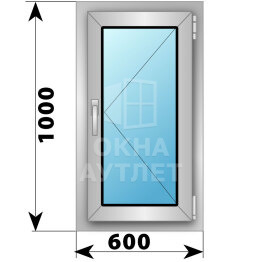 Поворотное алюминиевое окно 600×1000 ОА-54010