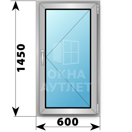 Поворотное алюминиевое окно 600×1450 ОА-54238