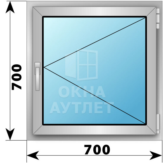 Поворотное алюминиевое окно 700×700 ОА-53977