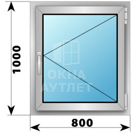 Поворотное алюминиевое окно 800×1000 ОА-53608
