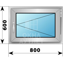 Поворотное алюминиевое окно 800×600 ОА-53674