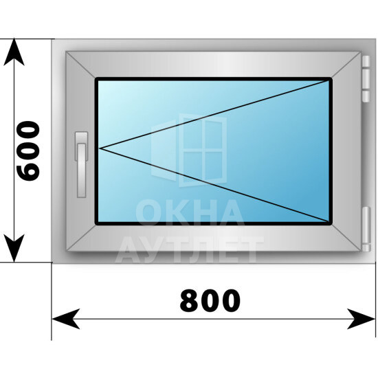 Поворотное алюминиевое окно 800×600 ОА-53674