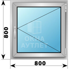 Поворотное алюминиевое окно 800×800 ОА-54037