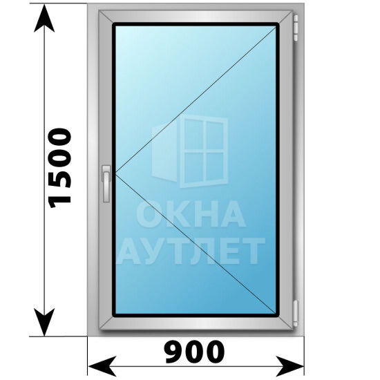 Поворотное алюминиевое окно 900×1500 ОА-53665