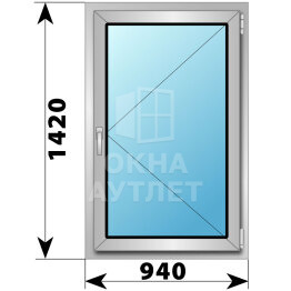 Поворотное алюминиевое окно 940×1420 ОА-54454