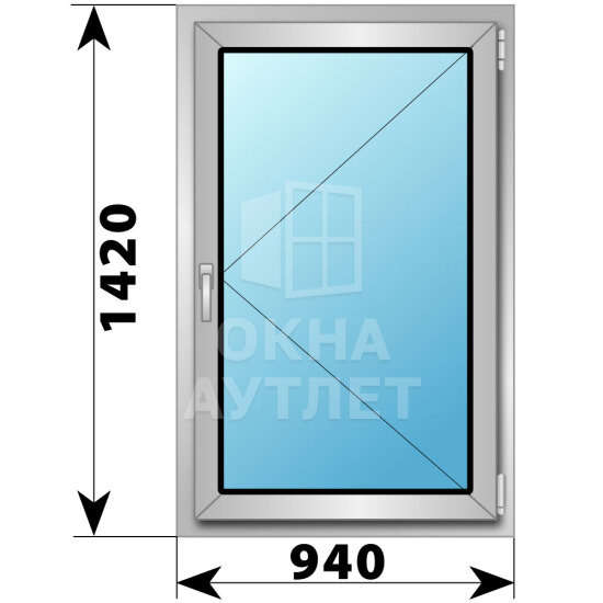 Поворотное алюминиевое окно 940×1420 ОА-54454
