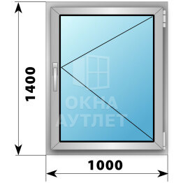 Поворотное деревянно-алюминиевое окно 1000×1400 ОА-49703
