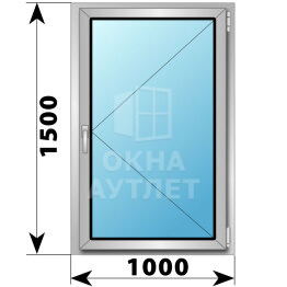 Поворотное деревянно-алюминиевое окно 1000×1500 ОА-49802