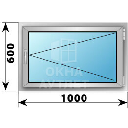 Поворотное деревянно-алюминиевое окно 1000×600 ОА-44613