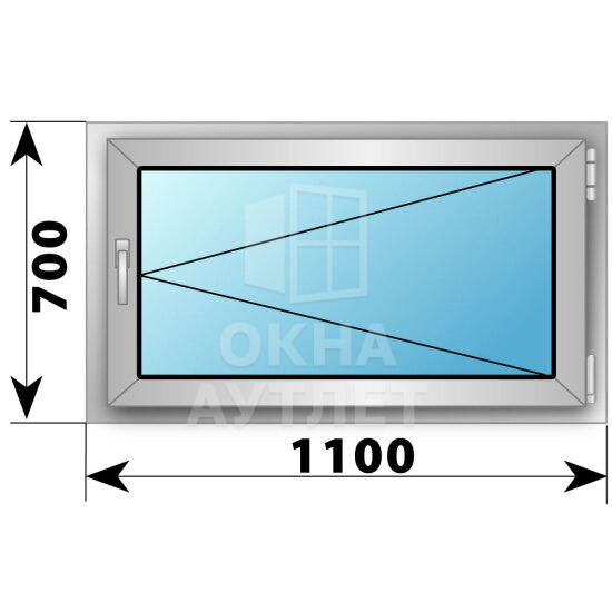 Поворотное деревянно-алюминиевое окно 1100×700 ОА-44919
