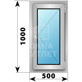 Поворотное деревянно-алюминиевое окно 500×1000 ОА-44406