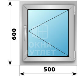 Поворотное деревянно-алюминиевое окно 500×600 ОА-44130