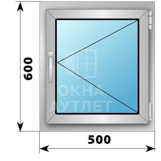 Поворотное деревянно-алюминиевое окно 500×600 ОА-44130