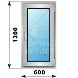 Поворотное деревянно-алюминиевое окно 600×1200 ОА-44808