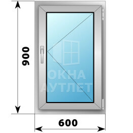 Поворотное деревянно-алюминиевое окно 600×900 ОА-44529