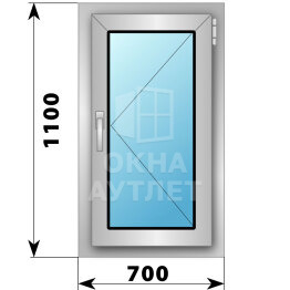 Поворотное деревянно-алюминиевое окно 700×1100 ОА-44862