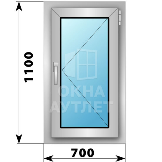 Поворотное деревянно-алюминиевое окно 700×1100 ОА-44862