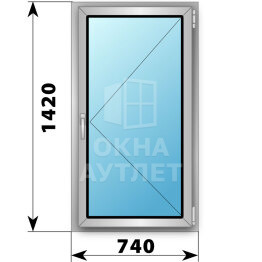 Поворотное деревянно-алюминиевое окно 740×1420 ОА-45411