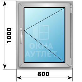 Поворотное деревянно-алюминиевое окно 800×1000 ОА-44916