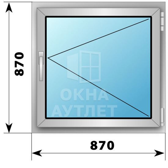Поворотное деревянно-алюминиевое окно 870×870 ОА-44844