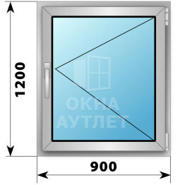 Поворотное деревянно-алюминиевое окно 900×1200 ОА-49448