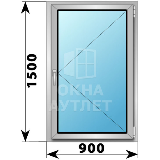 Поворотное деревянно-алюминиевое окно 900×1500 ОА-45771