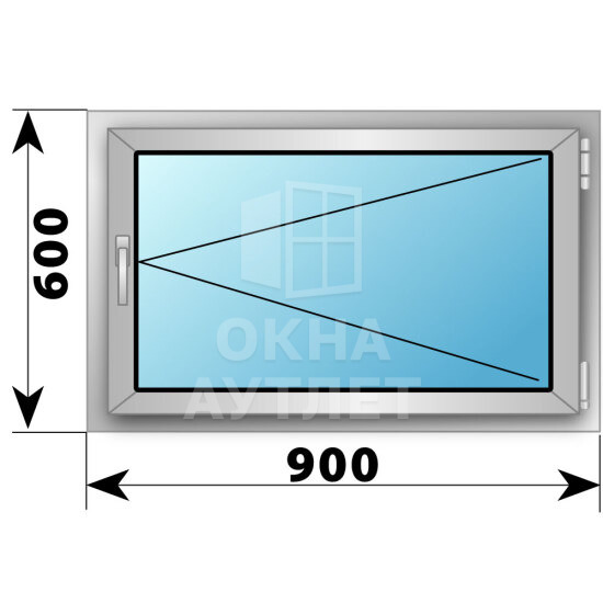 Поворотное деревянно-алюминиевое окно 900×600 ОА-44514