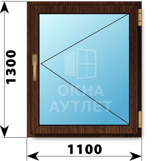 Поворотное окно из дуба 1100×1300 ОА-49949