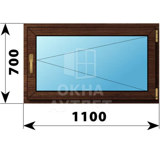Поворотное окно из дуба 1100×700 ОА-49469