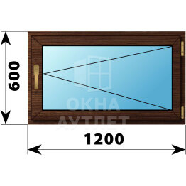 Поворотное окно из дуба 1200×600 ОА-45420