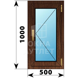 Поворотное окно из дуба 500×1000 ОА-44784