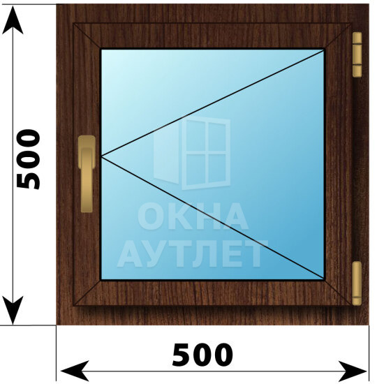 Поворотное окно из дуба 500×500 ОА-44262