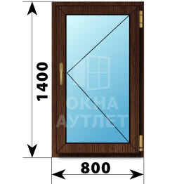 Поворотное окно из дуба 800×1400 ОА-44016