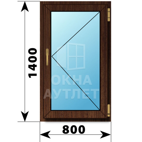 Поворотное окно из дуба 800×1400 ОА-44016