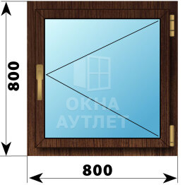 Поворотное окно из дуба 800×800 ОА-45192