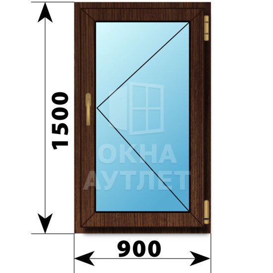 Поворотное окно из дуба 900×1500 ОА-49934