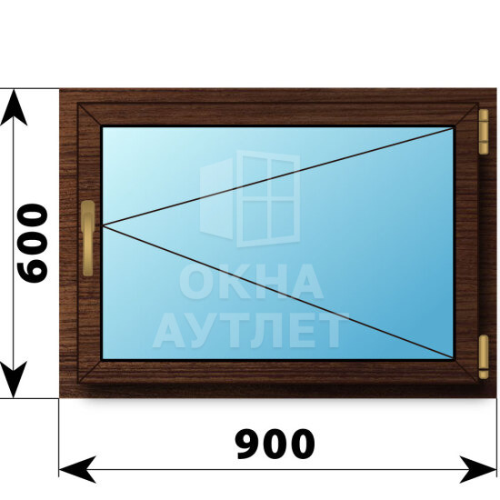 Поворотное окно из дуба 900×600 ОА-44925