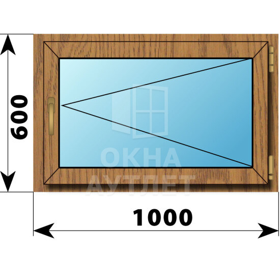 Поворотное окно из лиственницы 1000×600 ОА-44451