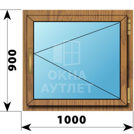 Поворотное окно из лиственницы 1000×900 ОА-44769