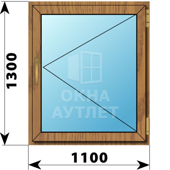 Поворотное окно из лиственницы 1100×1300 ОА-45324