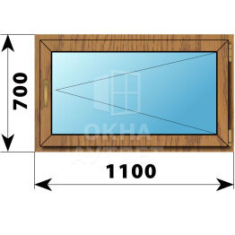 Поворотное окно из лиственницы 1100×700 ОА-44688