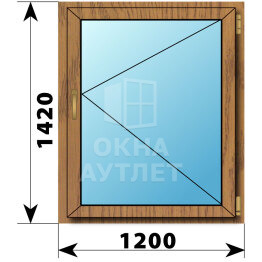 Поворотное окно из лиственницы 1200×1420 ОА-45540