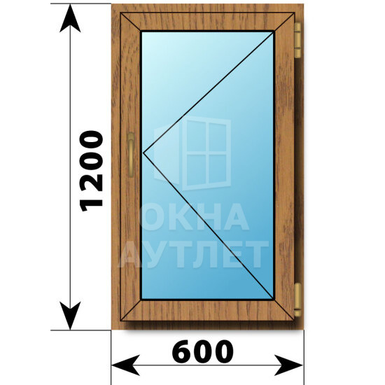 Поворотное окно из лиственницы 600×1200 ОА-44595