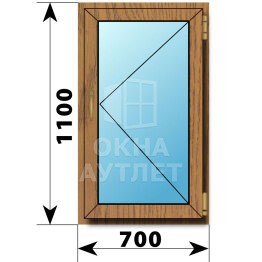 Поворотное окно из лиственницы 700×1100 ОА-44625
